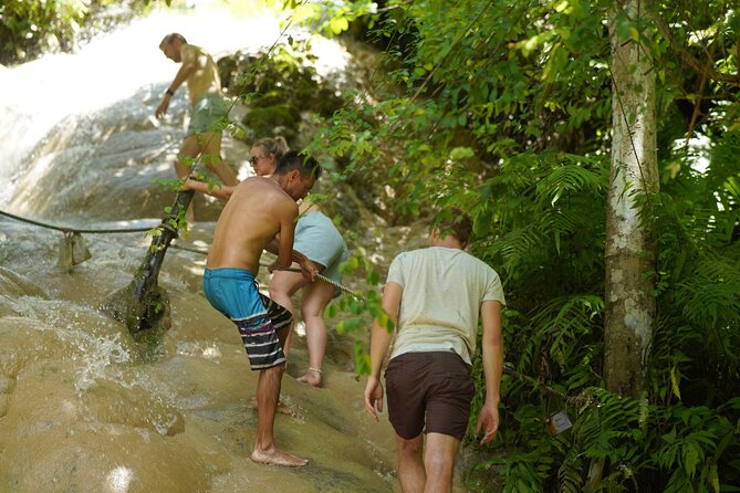 Bua Tong Waterfall Adventure& Huge Cave included Thai Buffet Tour - Climbing the four levels of Bua Tong