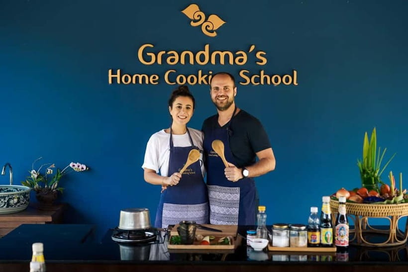 Chiang Mai: Authentic Cooking Class with Market & Farm Visit - Cooking Thai food at your own station