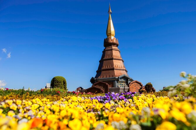 Chiang Mai: Doi Inthanon, Waterfalls, and Hill Tribe Village - The King and Queen Pagodas add a formal pause
