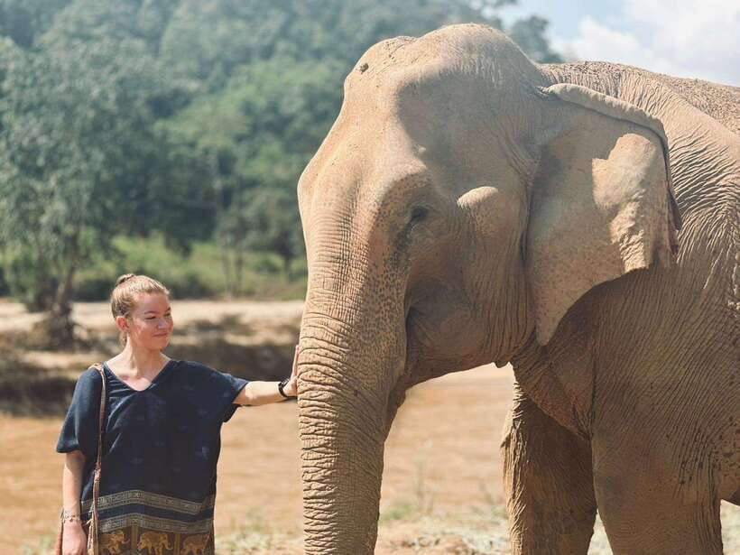Chiang Mai: Elephant Sanctuary, Long Neck & Sticky Waterfall - Walking through the forest and river bathing