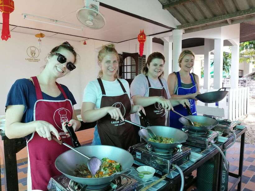 Chiang Mai: Thai Cooking and Market Tour with Lanna Smile - Cooking in the Lanna-style studio