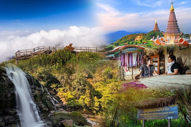 ChiangMai 1DayTour:Elephant Sanctuary,king&queen pagoda,waterfall - King and Queen Pagodas at Thailand’s highest point