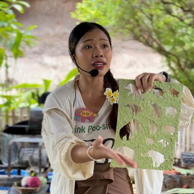 ChiangMai Elephant POOPOOPAPER Park Optional StickyWaterfall - Making your own paper souvenir