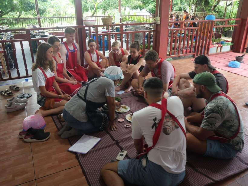 Full Day Thai Cooking Class in Organic Farm and Market - Eating your own lunch in the garden