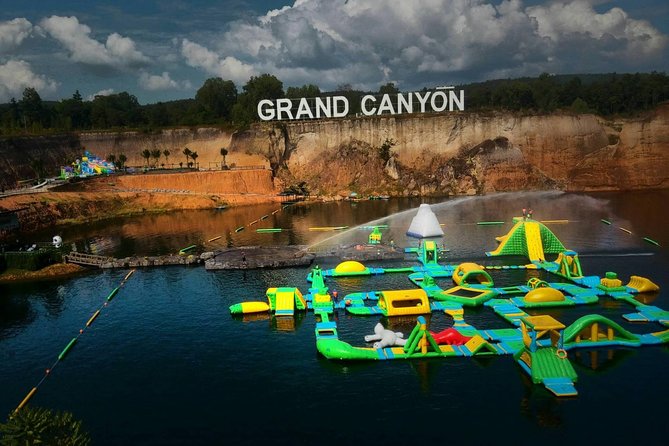 Grand Canyon Water Park Entry Pass - Tackling the floating obstacle course