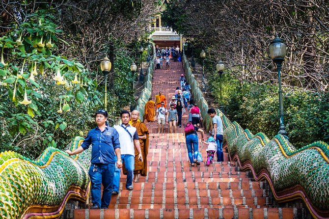 Iconic Half-Day Landmarks & Temples of Chiang Mai - Wat Phra That Doi Suthep and the naga staircase