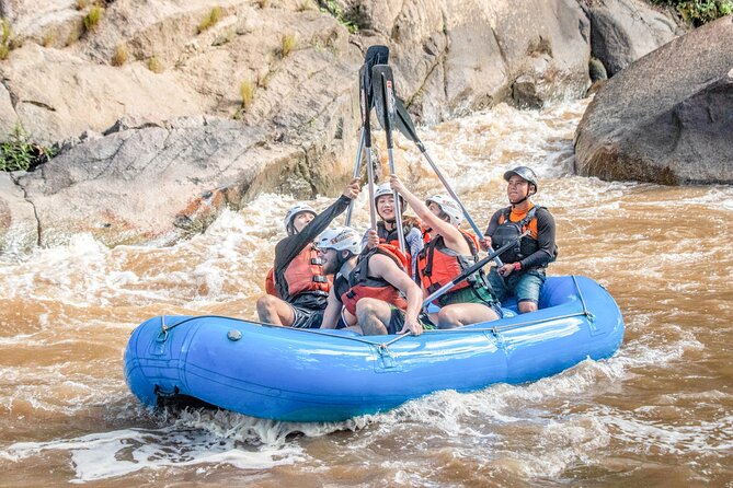 Whitewater Rafting Adventure - Getting ready at the base camp